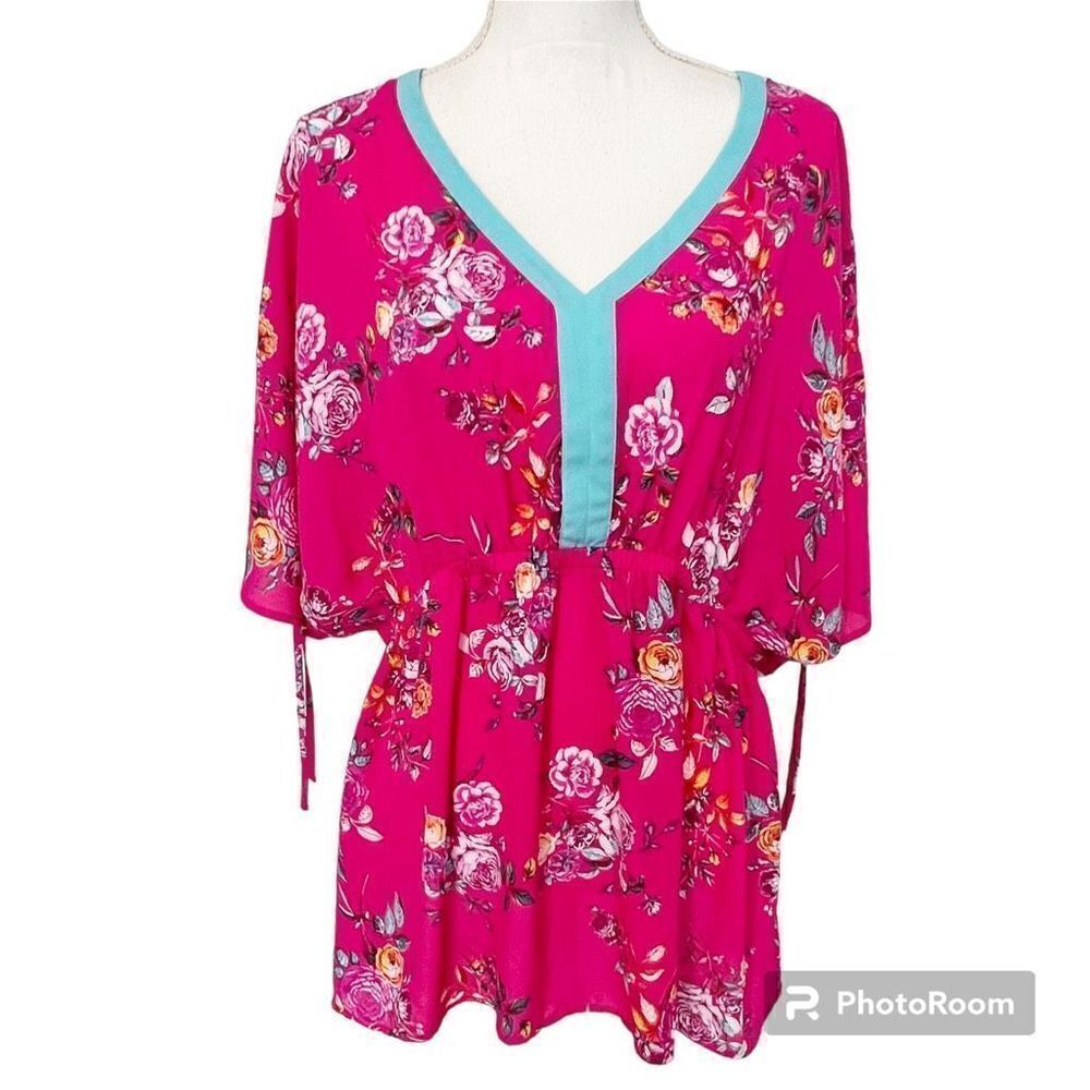 Pioneer Woman Pink Floral Blouse Size Large